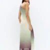Asymmetric tulle midi dress